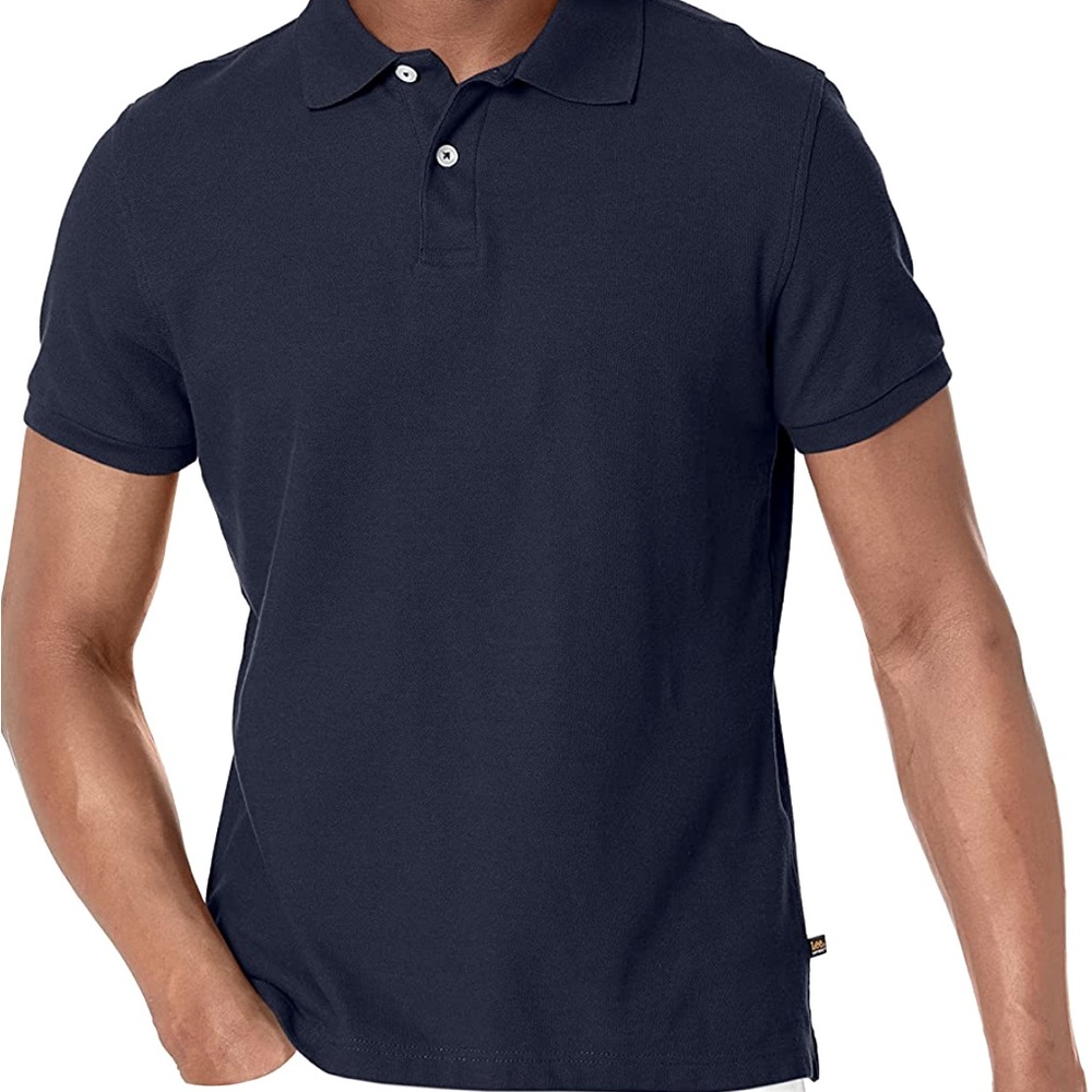 New Navy Blue Men’s Lee Short Sleeve Polo Shirt Modern Fit Uniform